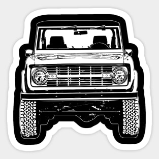 White 1974 Classic Bronco Sketch Art Sticker